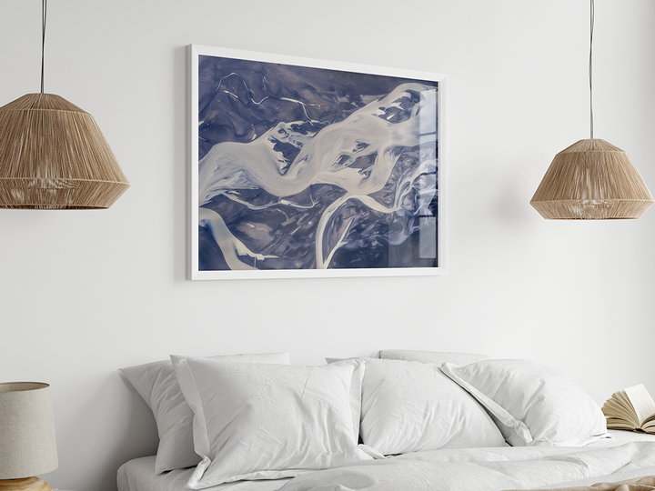 Glacial River Patterns From Above | Original Print
