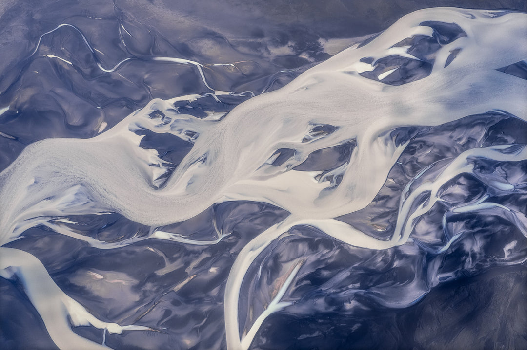 Glacial River Patterns From Above | Original Print