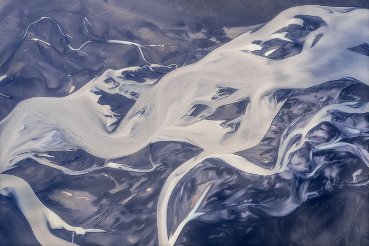 Glacial River Patterns From Above | Original Print