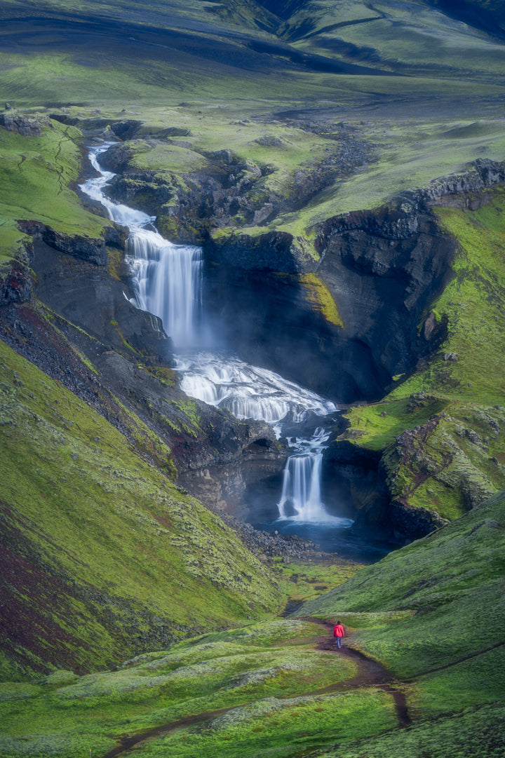 Ofaerufoss Waterfall And Trail, Iceland | Original Print