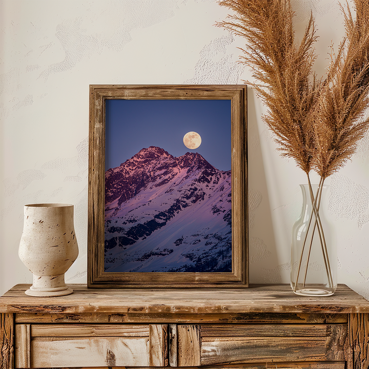 Full Moon Rising Over Mährenhorn | Original Print