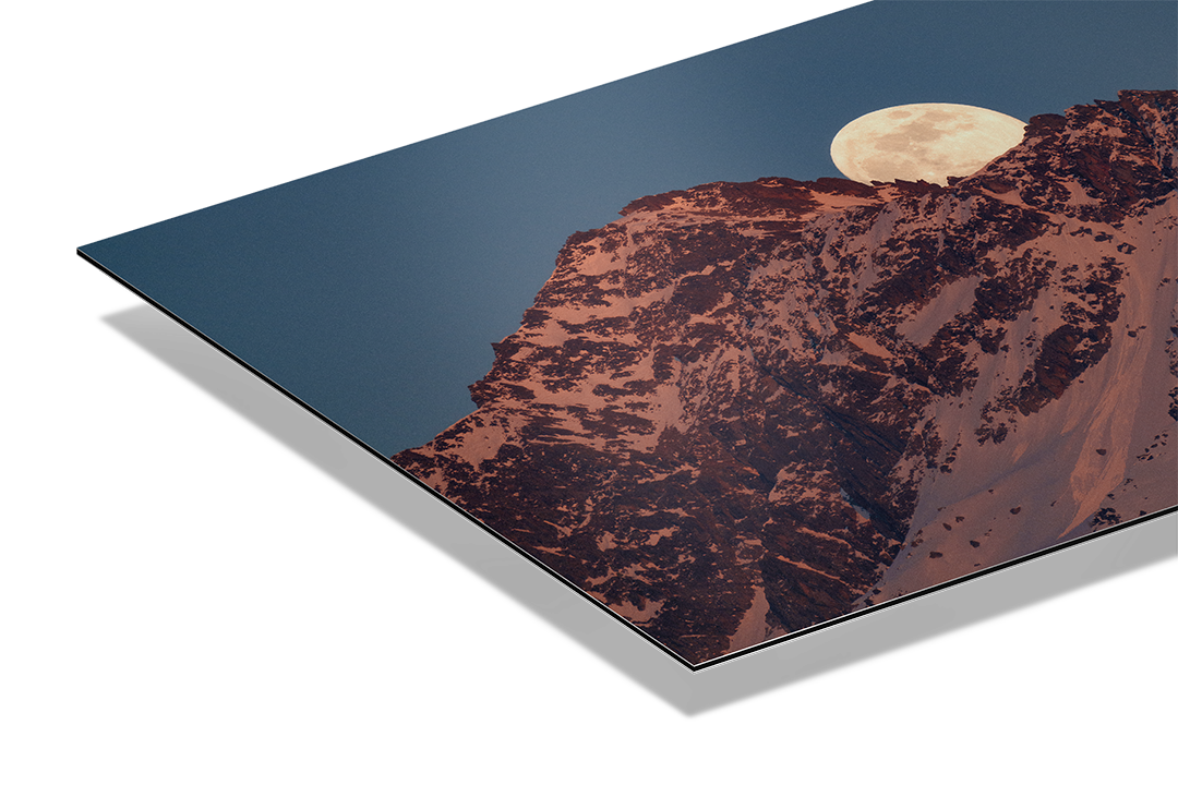 Full Moon Over Mährenhorn Golden Hour | Original Print
