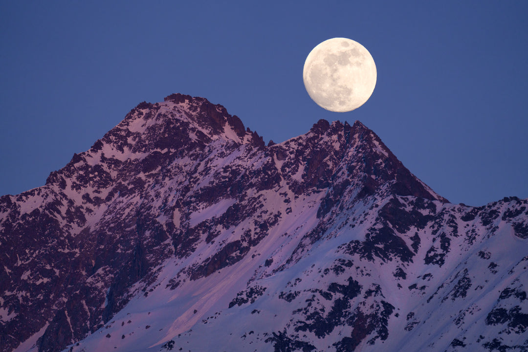 Full Moon Over Mährenhorn in Winter | Original Print