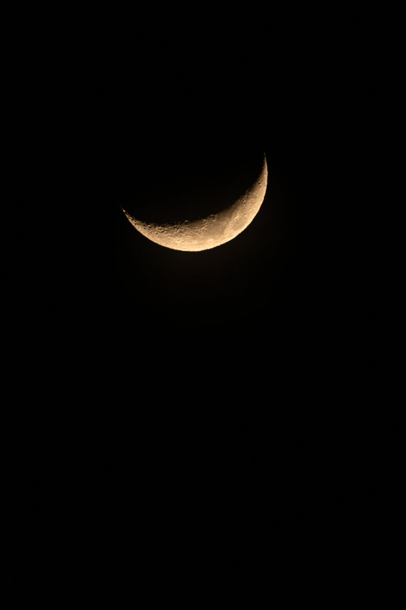 Crescent Moon On Dark Sky | Original Print