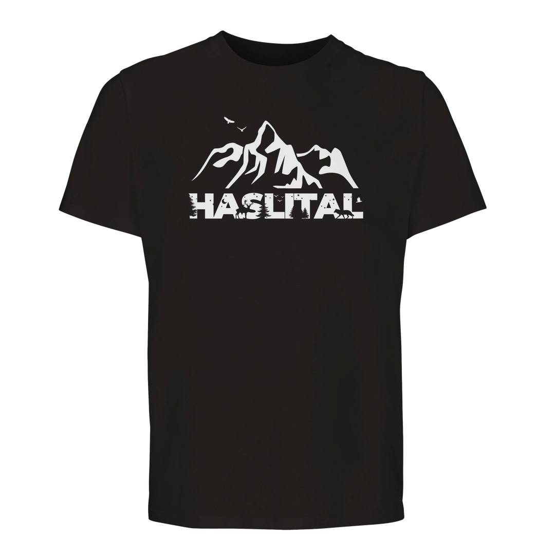 HASLITAL WELLHORN organic unisex T-shirt in Deep Black