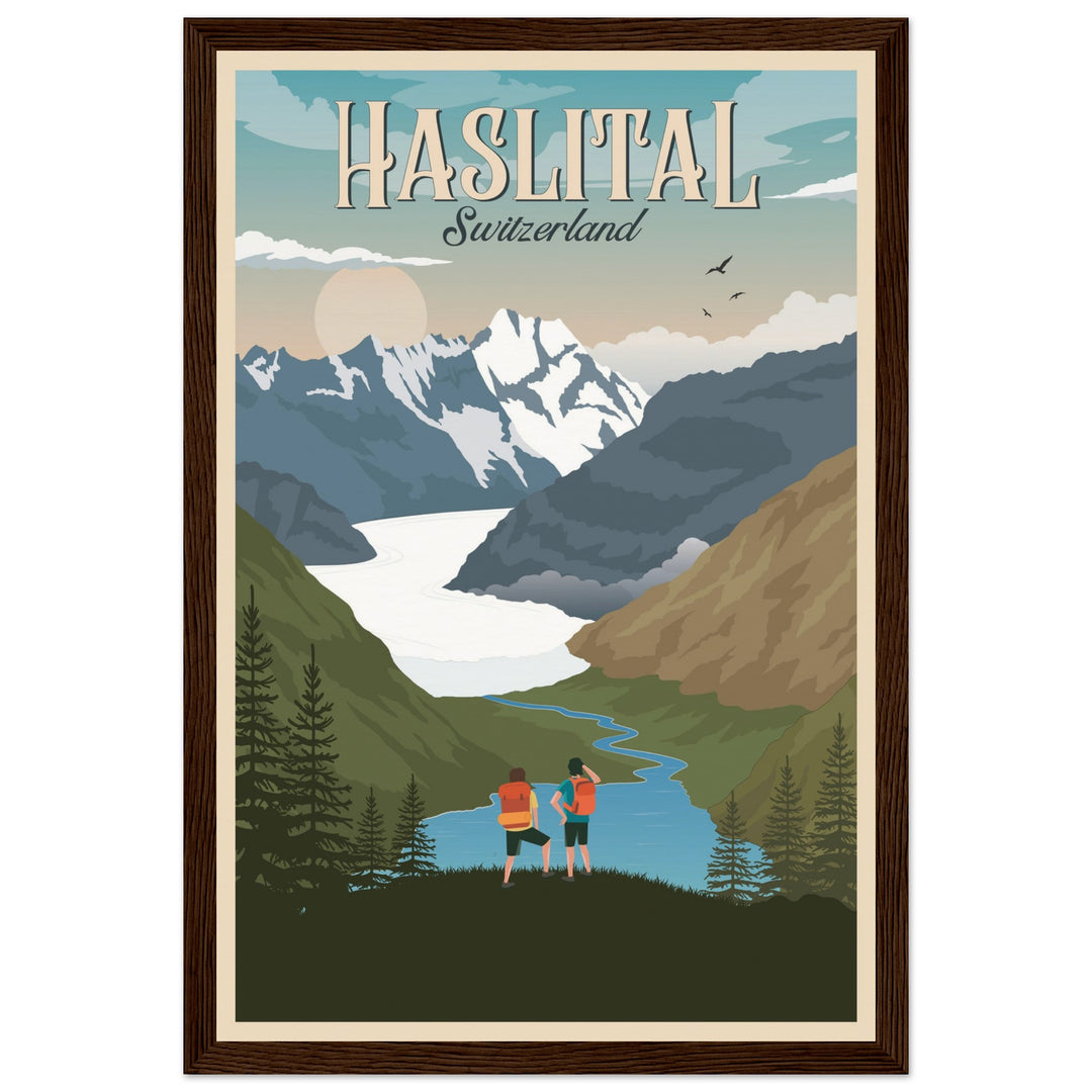 THE KINGDOM VT | Vintage-Reiseposter - Museum-Qualität mit Holzrahmen