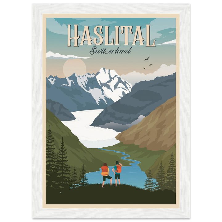 THE KINGDOM VT | Vintage-Reiseposter - Museum-Qualität mit Holzrahmen