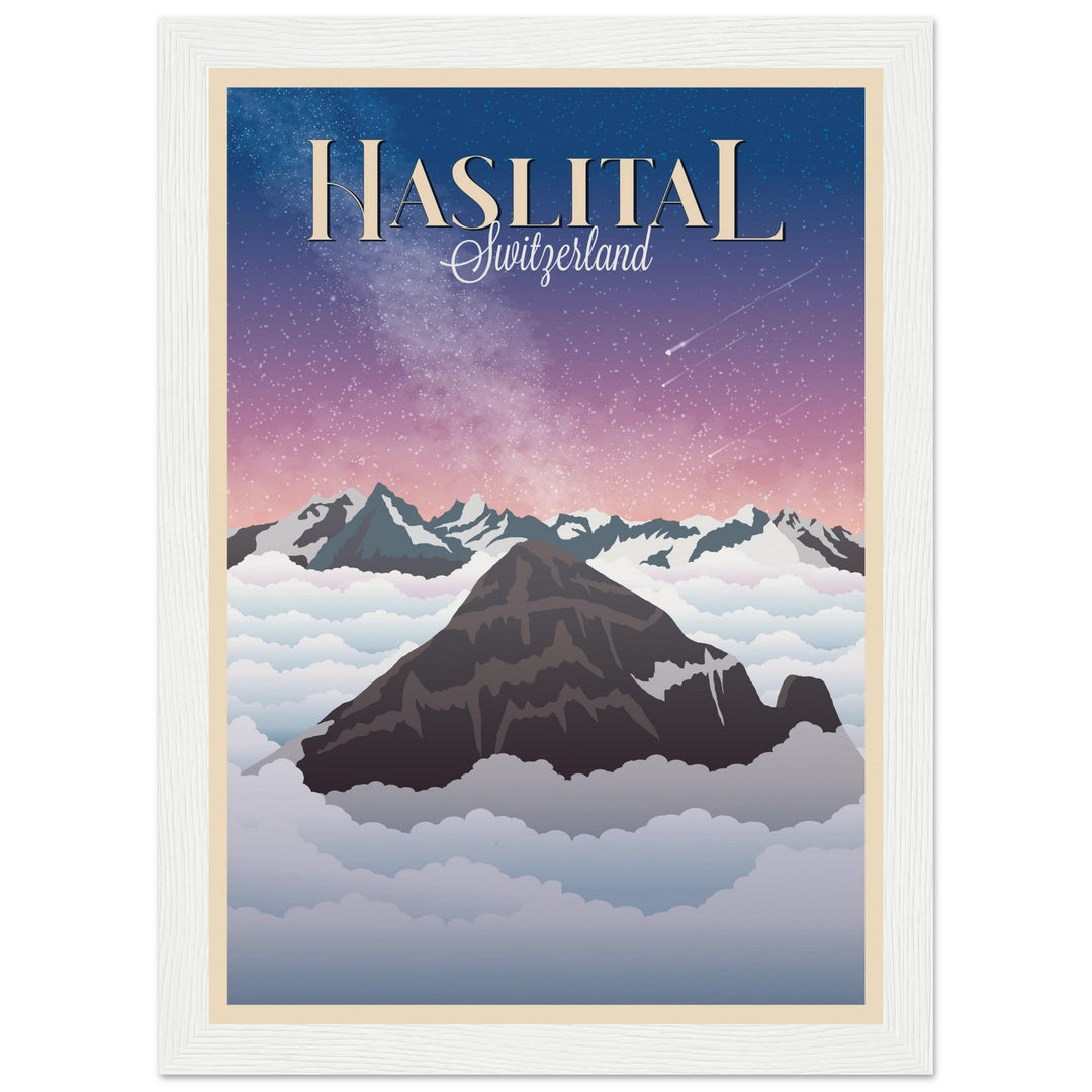 MYSTERIES VT | Vintage-Reiseposter - Museum-Qualität mit Holzrahmen