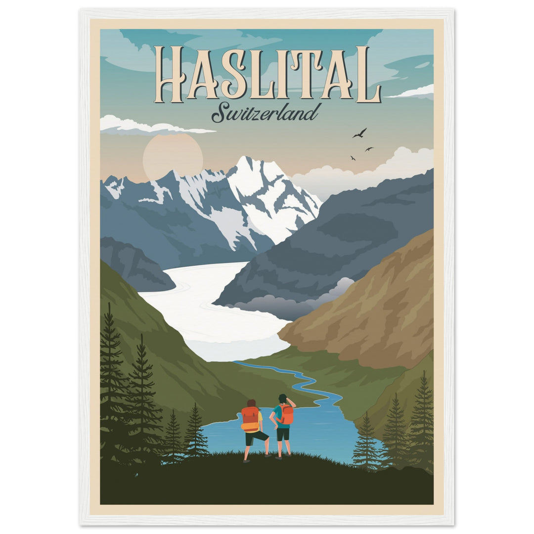 THE KINGDOM VT | Vintage-Reiseposter - Museum-Qualität mit Holzrahmen