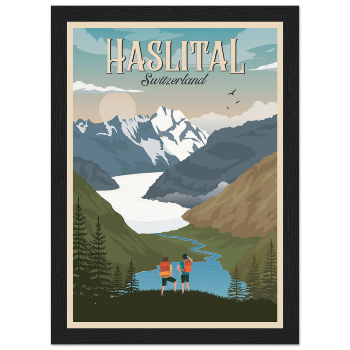 THE KINGDOM VT | Vintage-Reiseposter - Museum-Qualität mit Holzrahmen