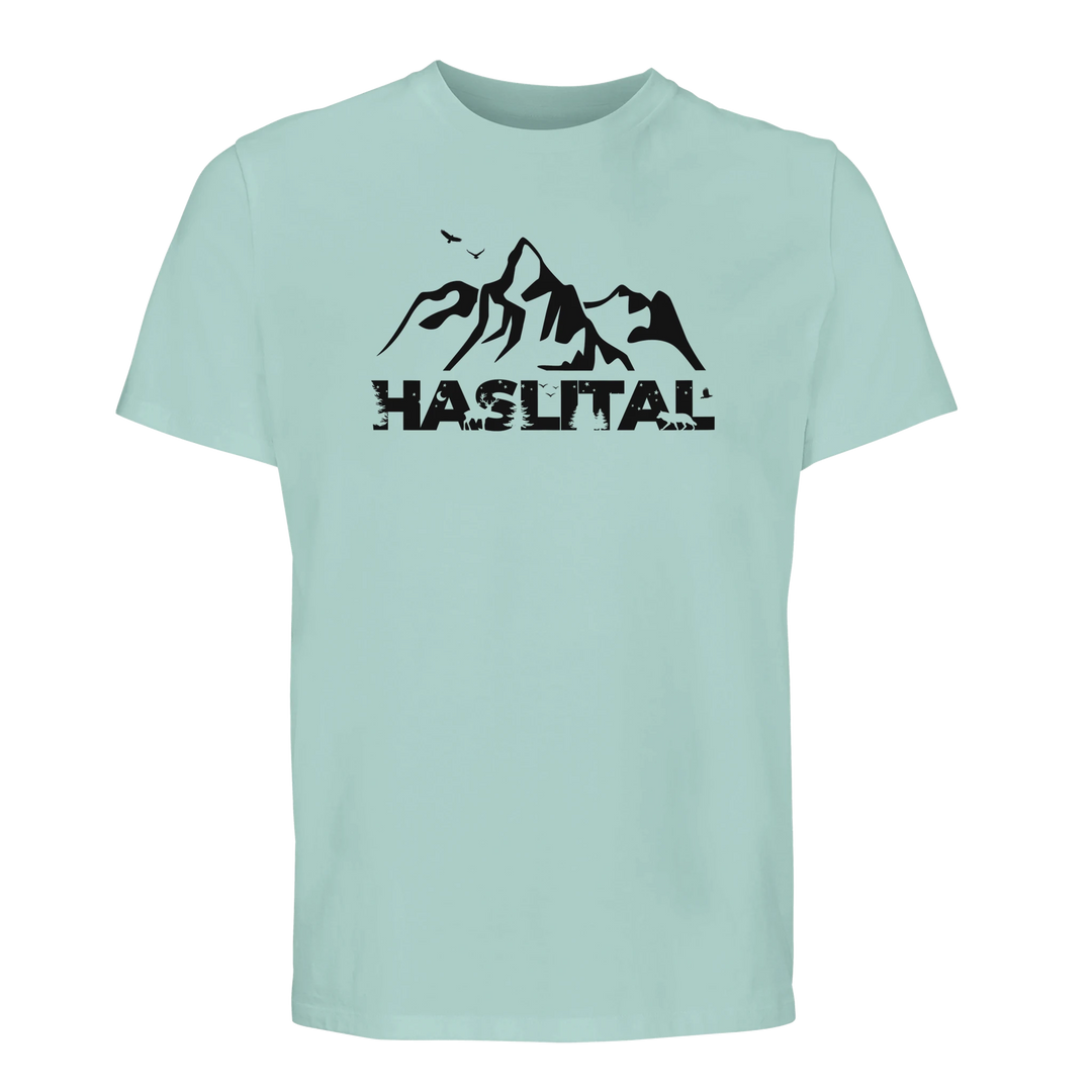 HASLITAL WELLHORN organic unisex T-shirt in Arctic Blue