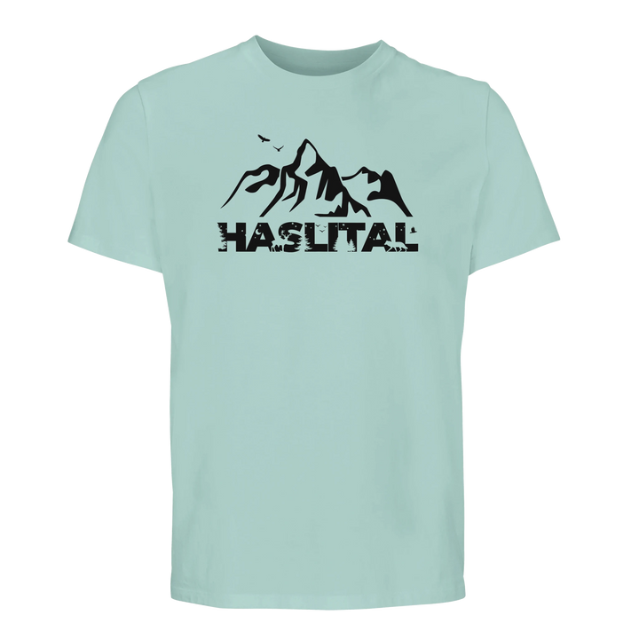 HASLITAL WELLHORN organic unisex T-shirt in Arctic Blue