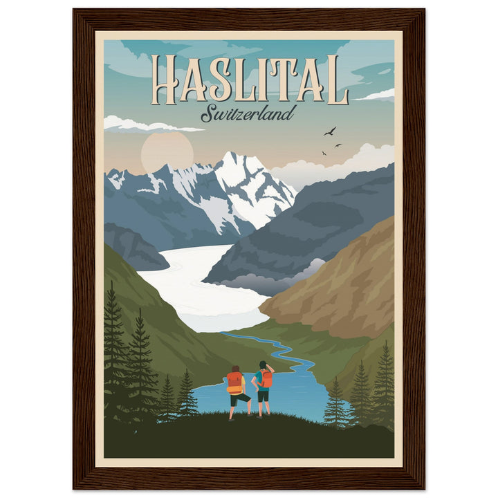 THE KINGDOM VT | Vintage-Reiseposter - Museum-Qualität mit Holzrahmen