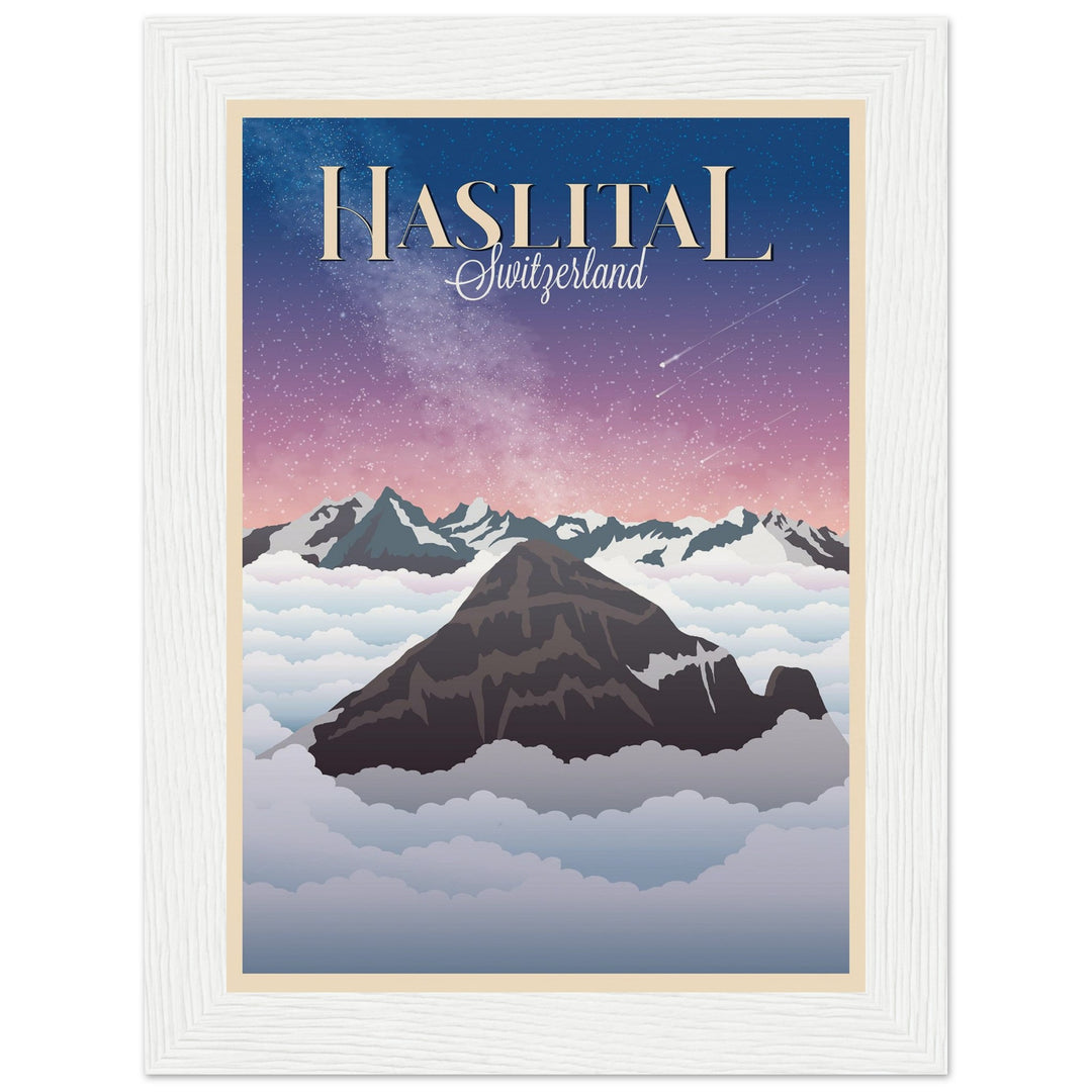 MYSTERIES VT | Vintage-Reiseposter - Museum-Qualität mit Holzrahmen