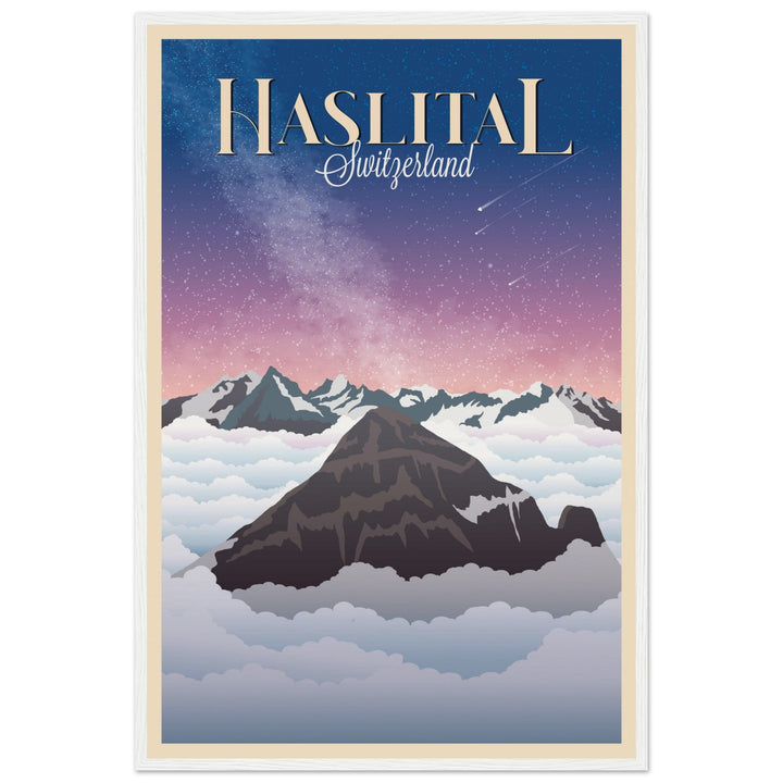 MYSTERIES VT | Vintage-Reiseposter - Museum-Qualität mit Holzrahmen