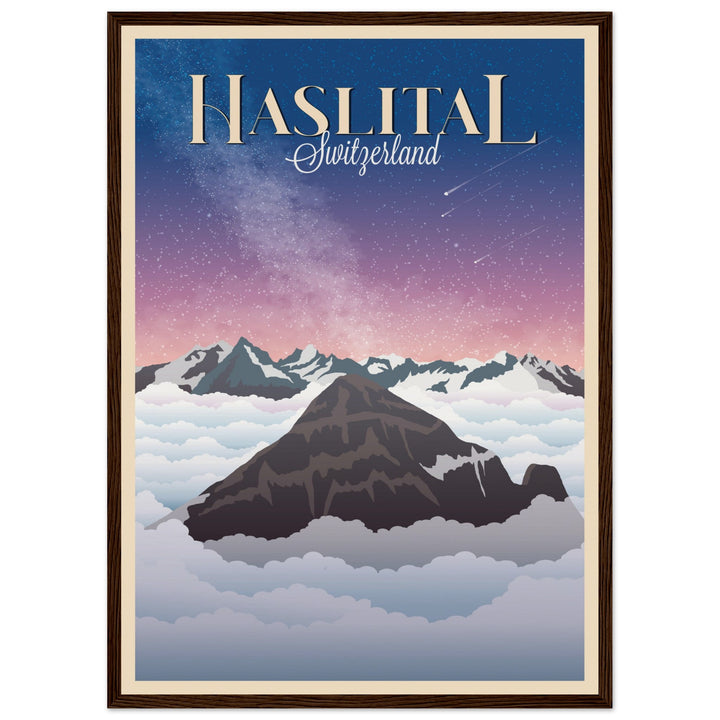 MYSTERIES VT | Vintage-Reiseposter - Museum-Qualität mit Holzrahmen