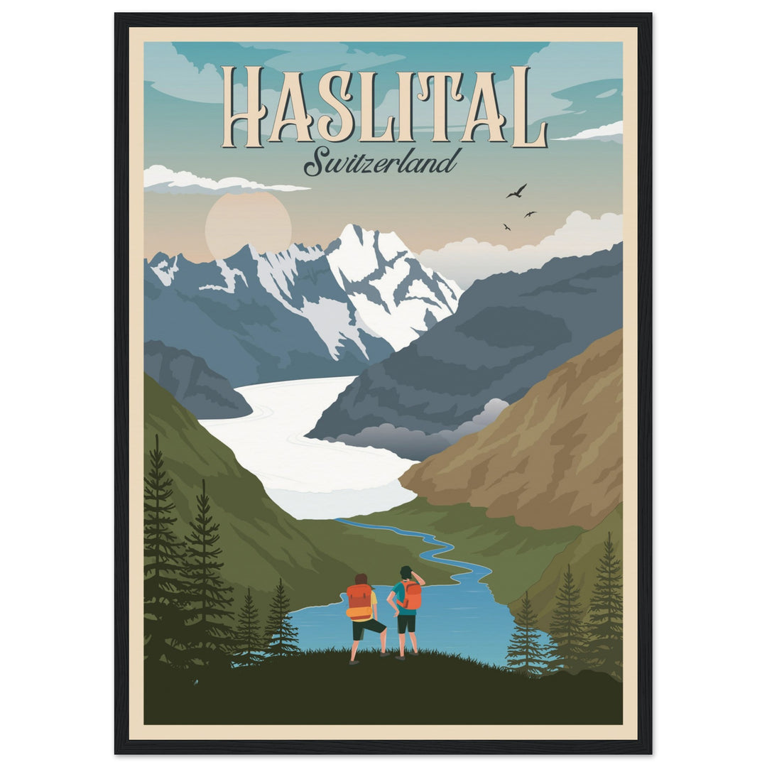 THE KINGDOM VT | Vintage-Reiseposter - Museum-Qualität mit Holzrahmen