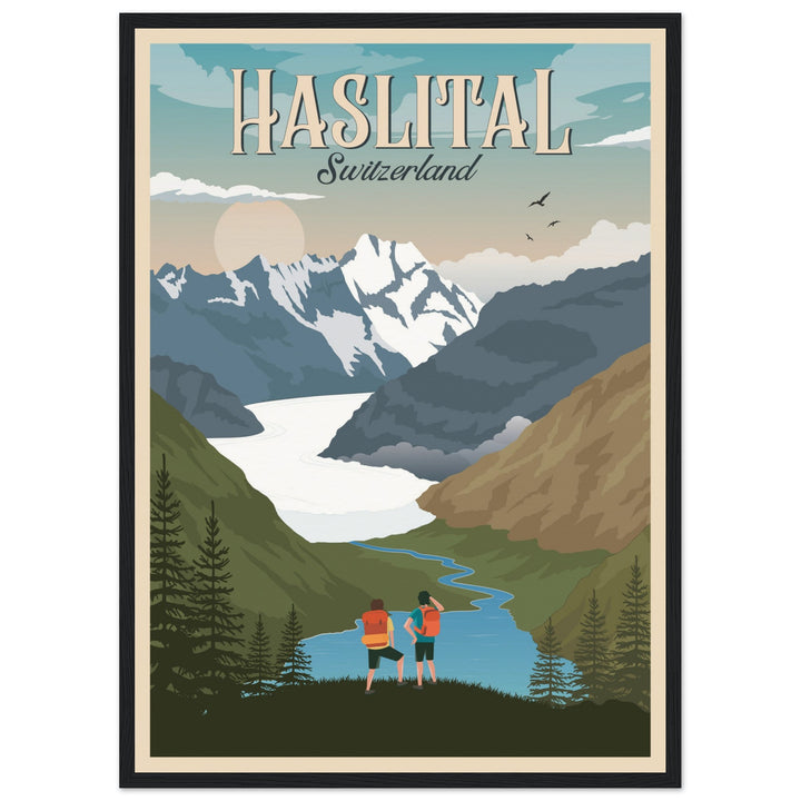 THE KINGDOM VT | Vintage-Reiseposter - Museum-Qualität mit Holzrahmen