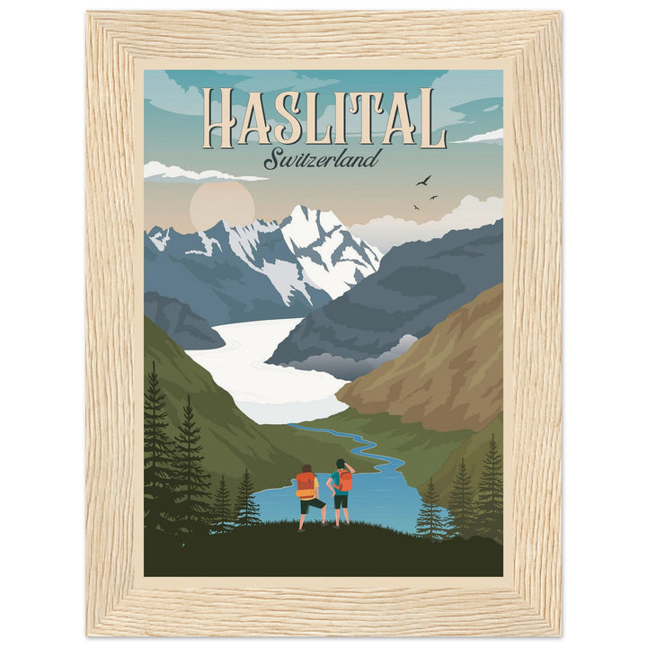 THE KINGDOM VT | Vintage-Reiseposter - Museum-Qualität mit Holzrahmen