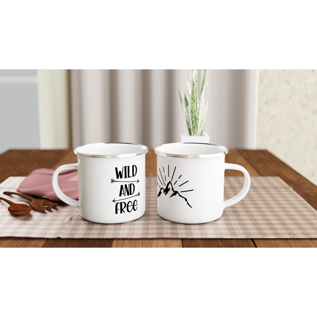 WILD &amp; FREE | Weißer 350ml Emaille-Becher