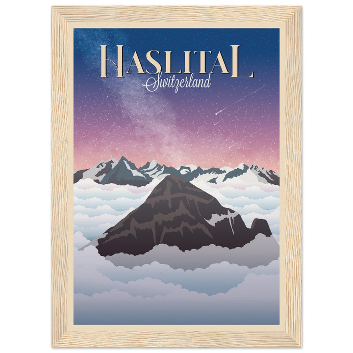 MYSTERIES VT | Vintage-Reiseposter - Museum-Qualität mit Holzrahmen