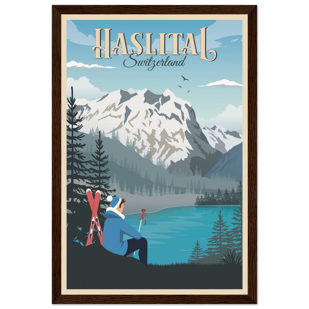 MASQUERADE VT | Vintage travel poster - Museum-Quality Wooden Framed Poster