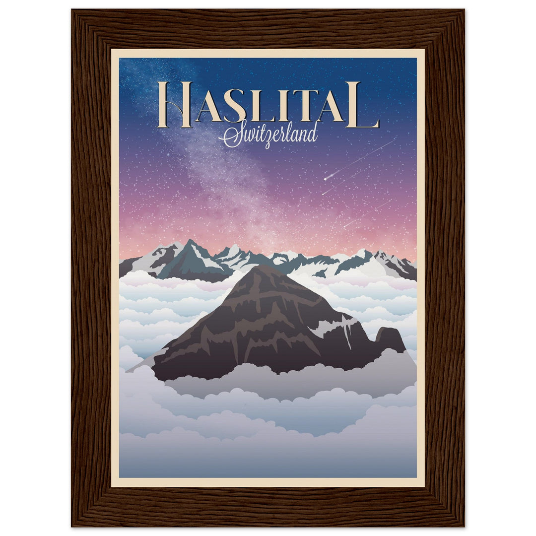 MYSTERIES VT | Vintage-Reiseposter - Museum-Qualität mit Holzrahmen
