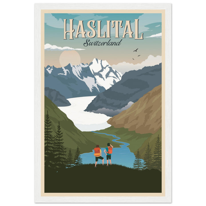 THE KINGDOM VT | Vintage-Reiseposter - Museum-Qualität mit Holzrahmen