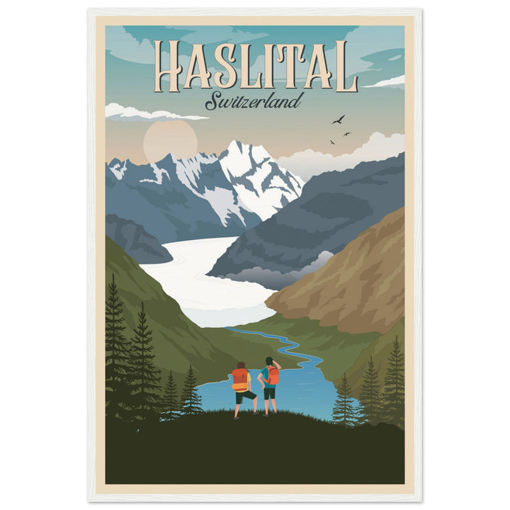 THE KINGDOM VT | Vintage-Reiseposter - Museum-Qualität mit Holzrahmen