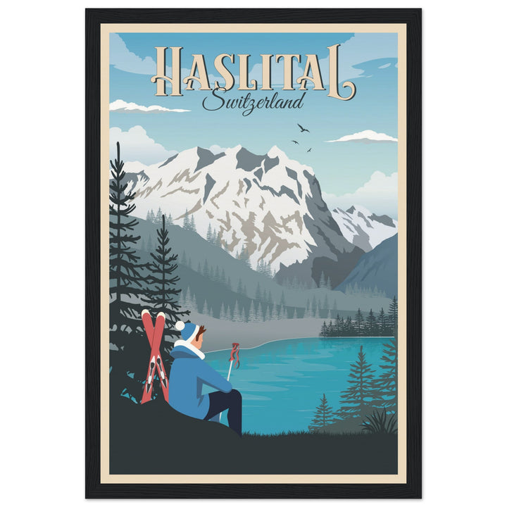 MASQUERADE VT | Vintage travel poster - Museum-Quality Wooden Framed Poster
