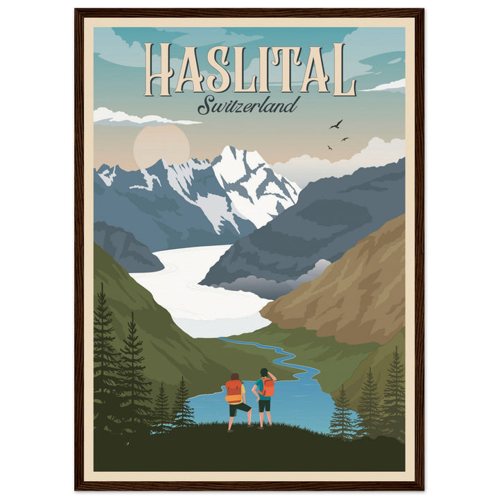 THE KINGDOM VT | Vintage-Reiseposter - Museum-Qualität mit Holzrahmen