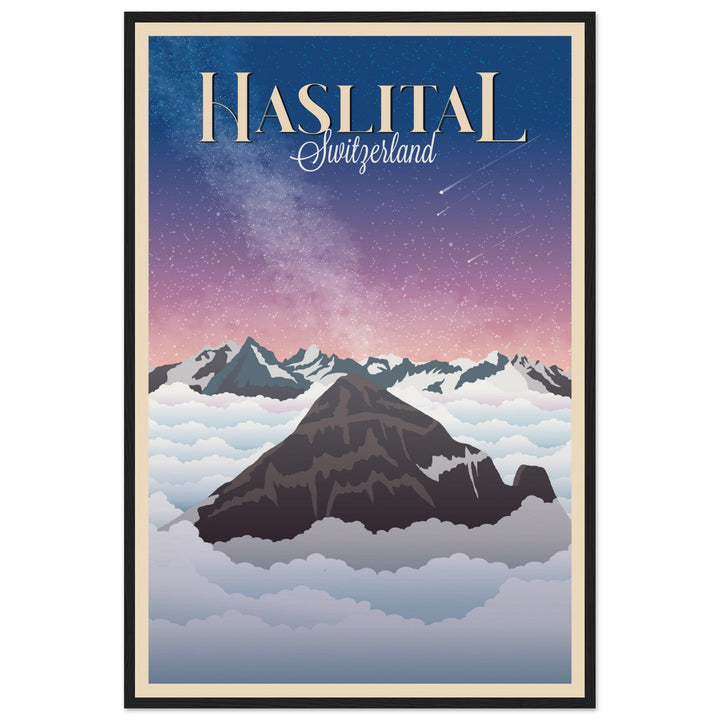MYSTERIES VT | Vintage-Reiseposter - Museum-Qualität mit Holzrahmen