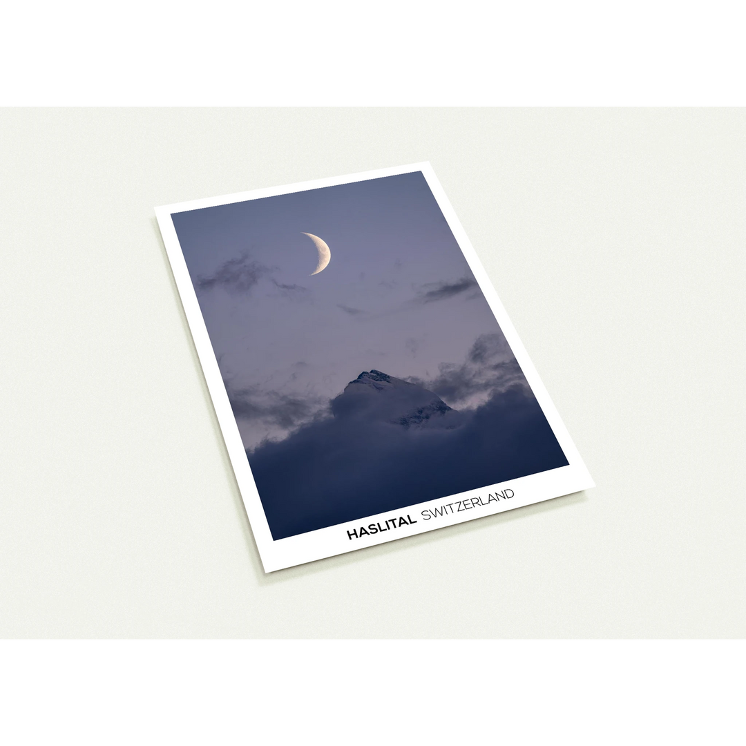Mondsichel über dem Eiger, Grindelwald – Postkarte, 10er-Pack