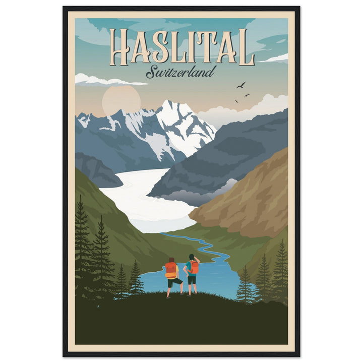 THE KINGDOM VT | Vintage-Reiseposter - Museum-Qualität mit Holzrahmen