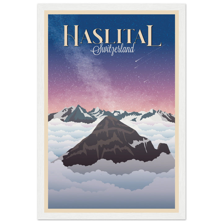 MYSTERIES VT | Vintage-Reiseposter - Museum-Qualität mit Holzrahmen