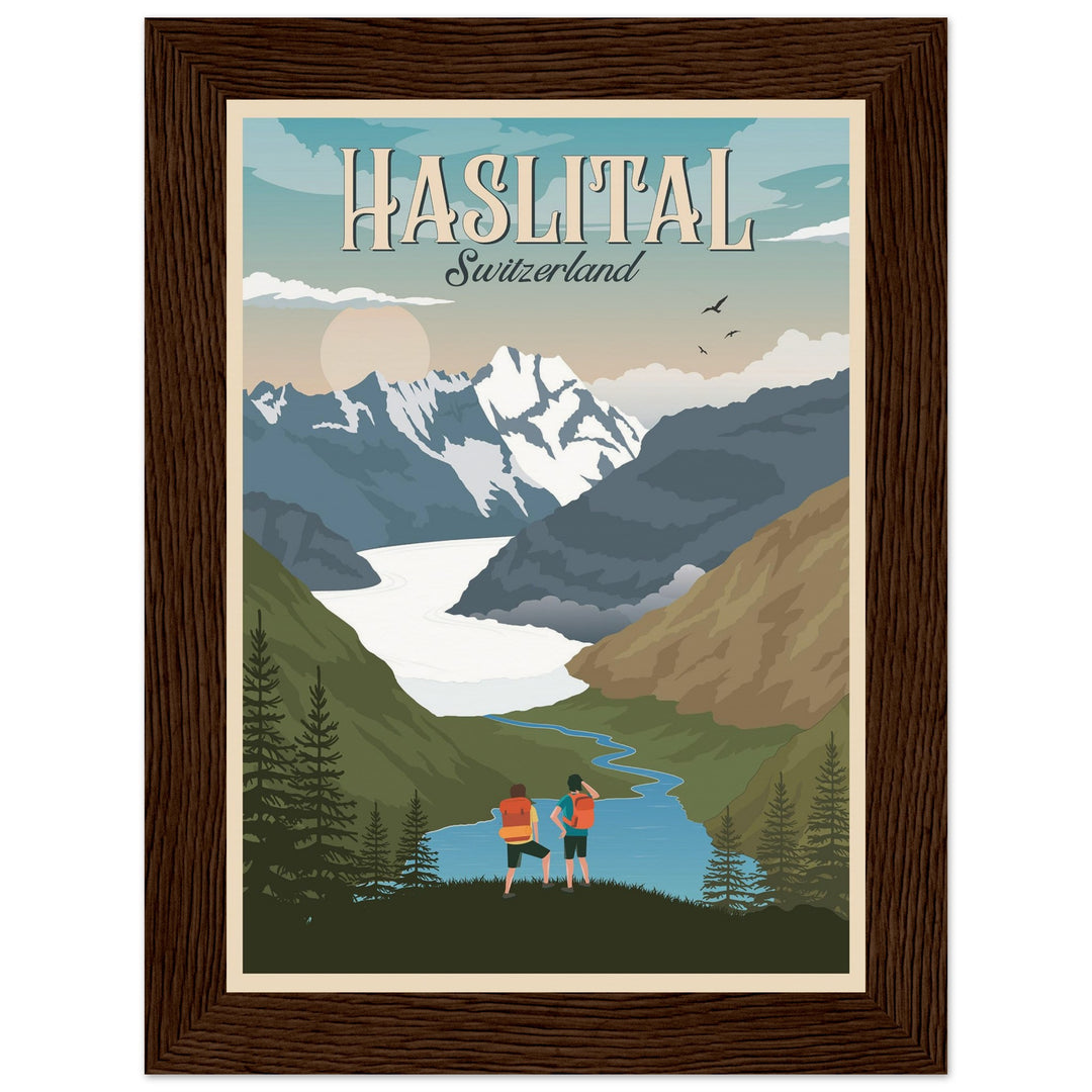 THE KINGDOM VT | Vintage-Reiseposter - Museum-Qualität mit Holzrahmen