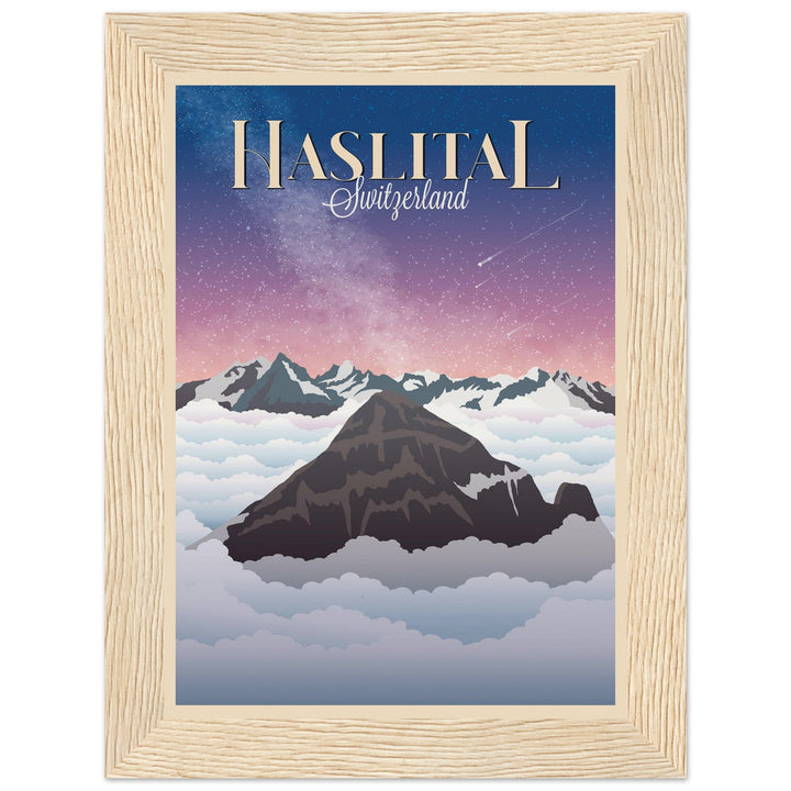 MYSTERIES VT | Vintage-Reiseposter - Museum-Qualität mit Holzrahmen