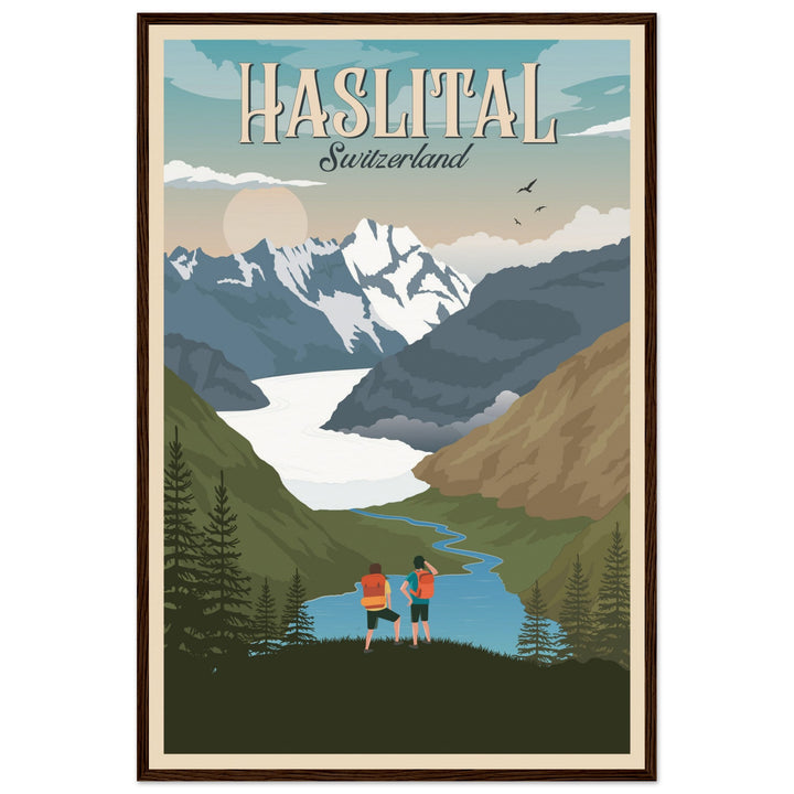 THE KINGDOM VT | Vintage-Reiseposter - Museum-Qualität mit Holzrahmen