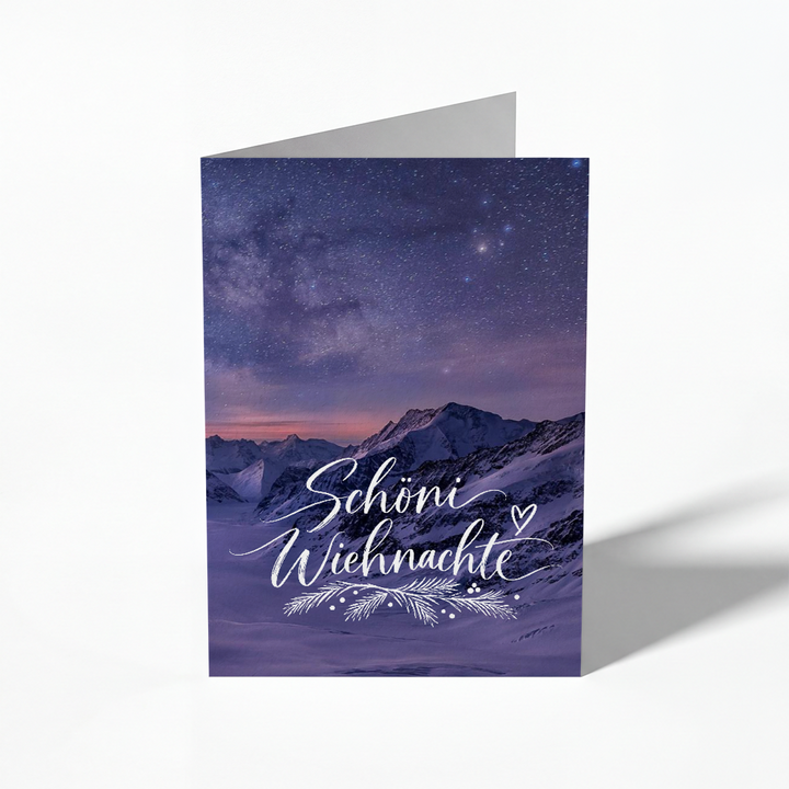 Aletsch Glacier – blank Christmas folding card, pack of 10