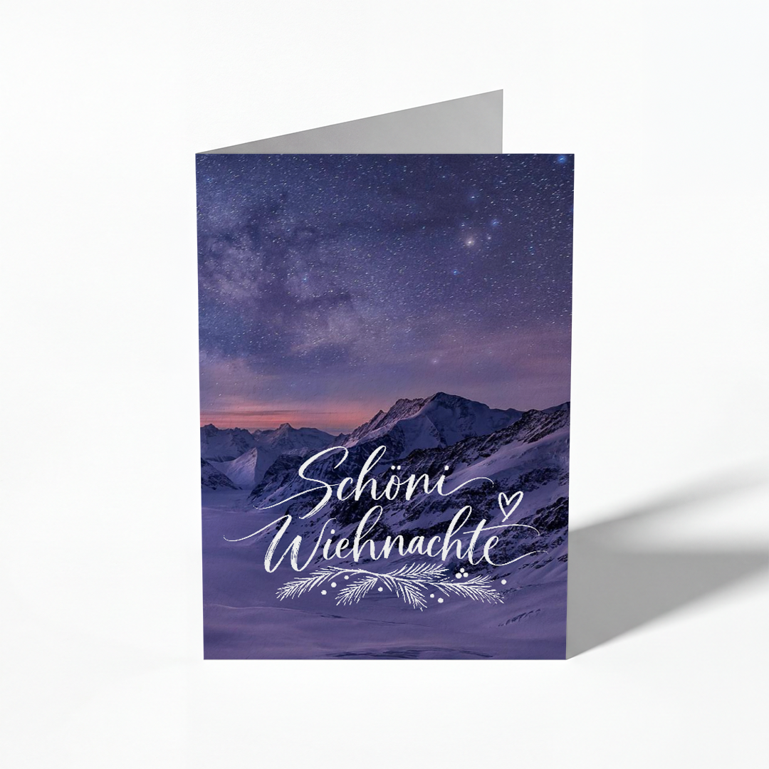Aletsch Glacier – blank Christmas folding card, pack of 10