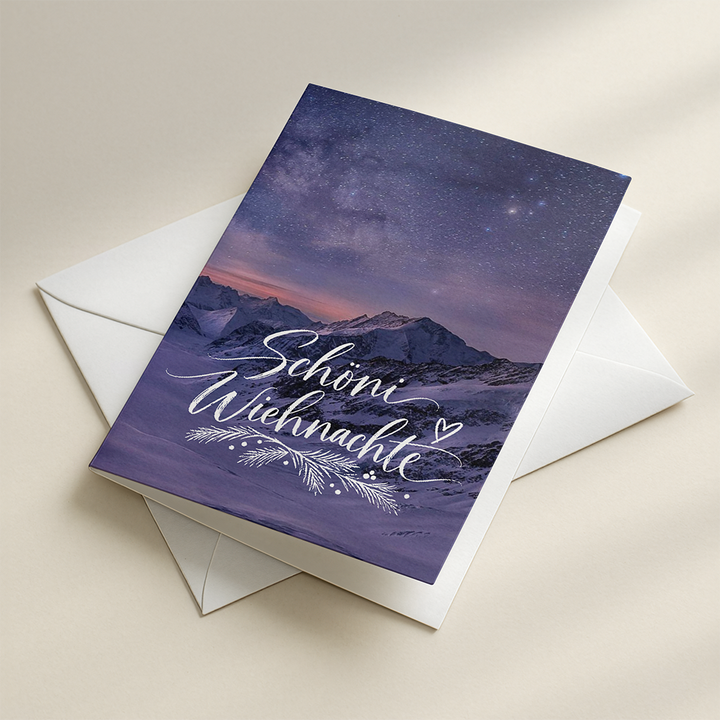 Aletsch Glacier – blank Christmas folding card, pack of 10