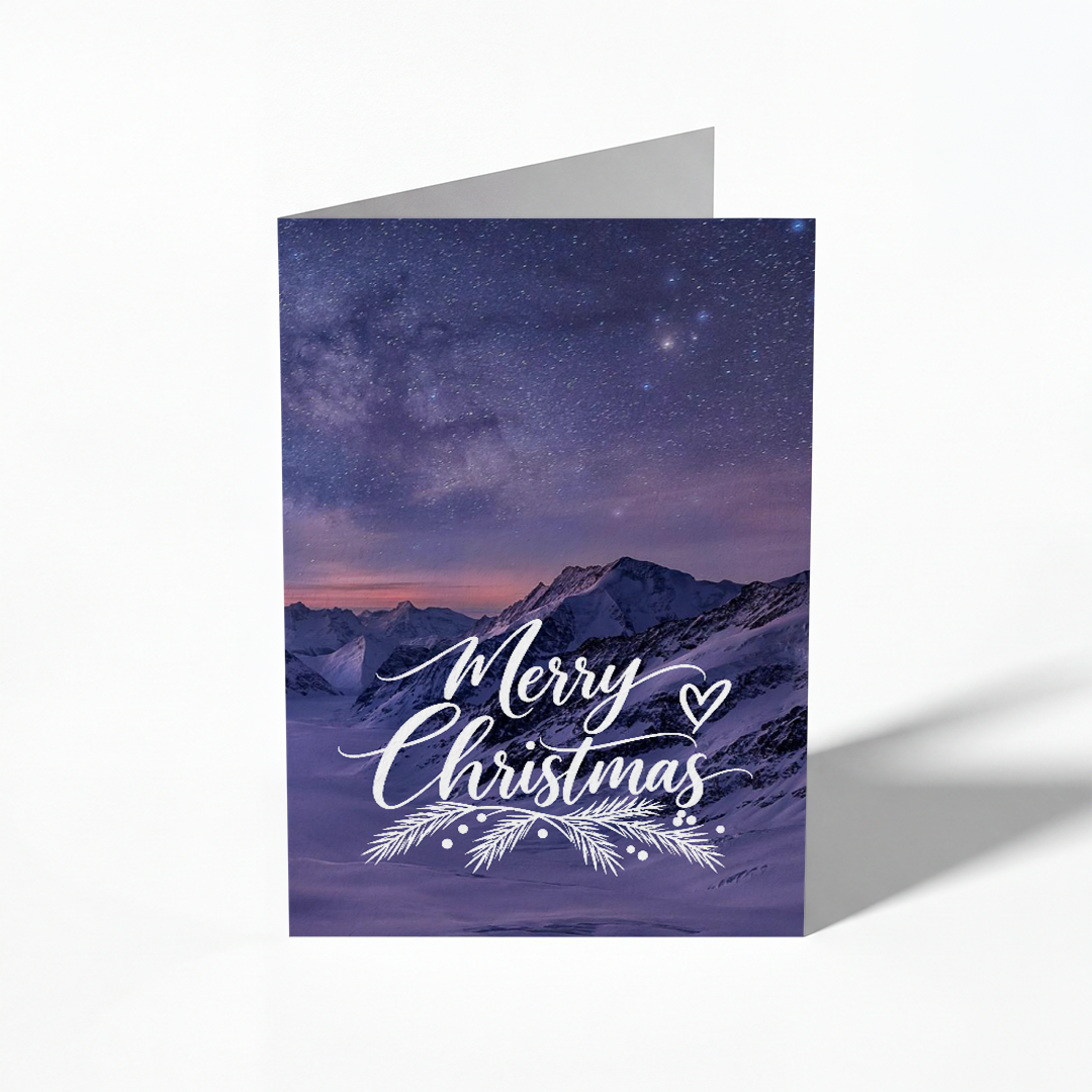 Aletsch Glacier – blank Christmas folding card, pack of 10