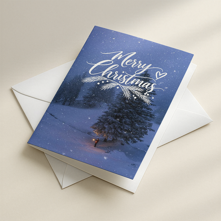 Gantrisch Forest &amp; Snowfield EN | Personalized Christmas Card (10-Pack)
