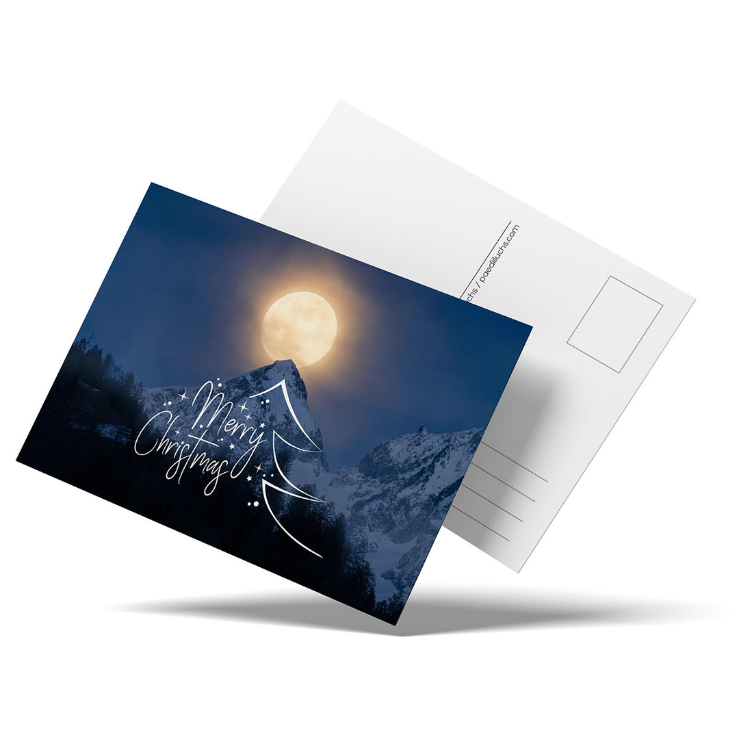 Full Moon Innertkirchen | Christmas Postcard (Pack of 10)