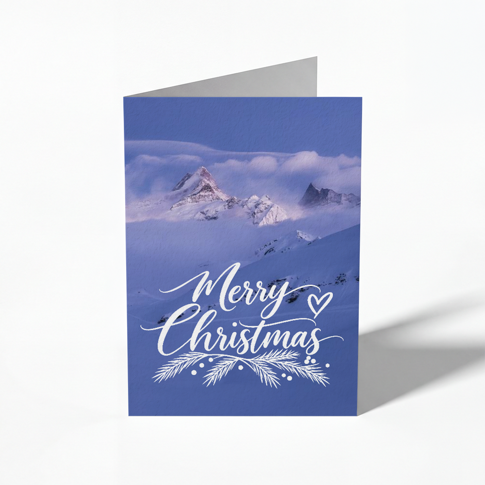 Schreckhorn & Wetterhorn – blank Christmas folding card, pack of 10