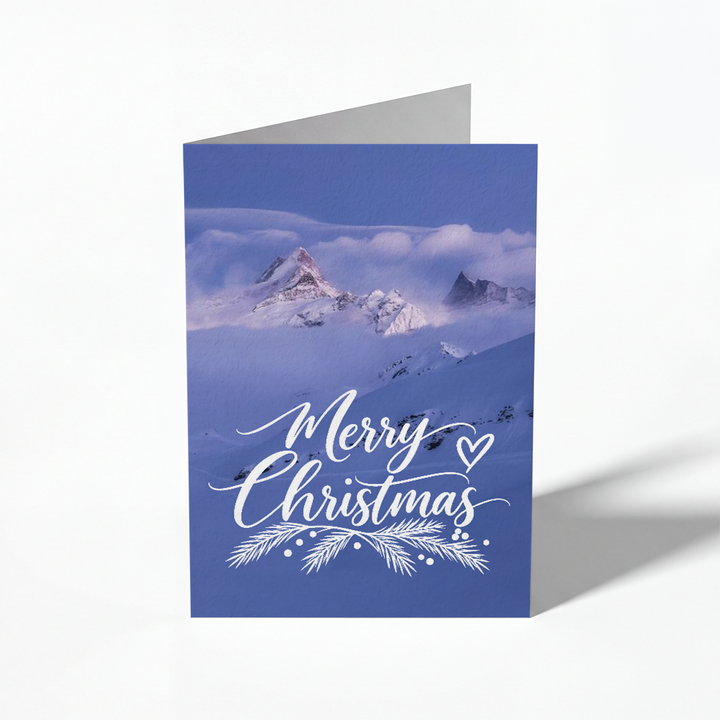 Schreckhorn &amp; Wetterhorn – blank Christmas folding card, pack of 10