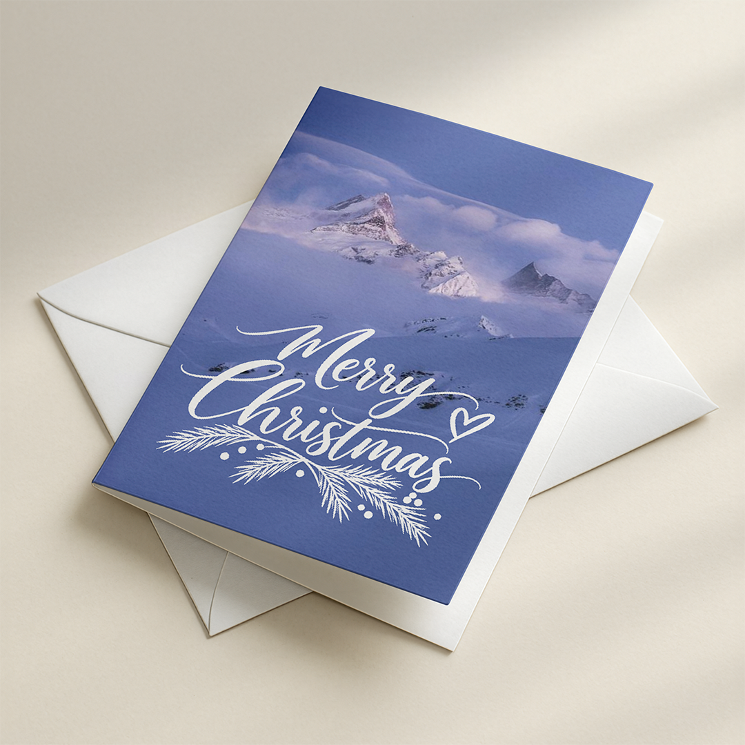 Schreckhorn &amp; Wetterhorn – blank Christmas folding card, pack of 10