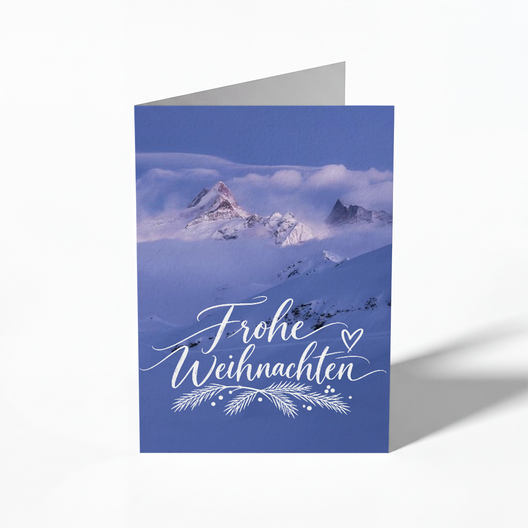 Schreckhorn &amp; Wetterhorn – blank Christmas folding card, pack of 10