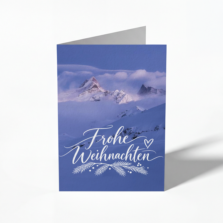 Schreckhorn &amp; Wetterhorn – blank Christmas folding card, pack of 10