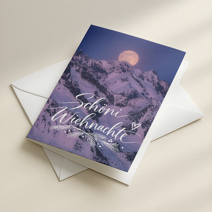 Tierbergli Moon – blank Christmas folding card, pack of 10